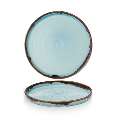 Harvest Turquoise Walled Plate 21cm