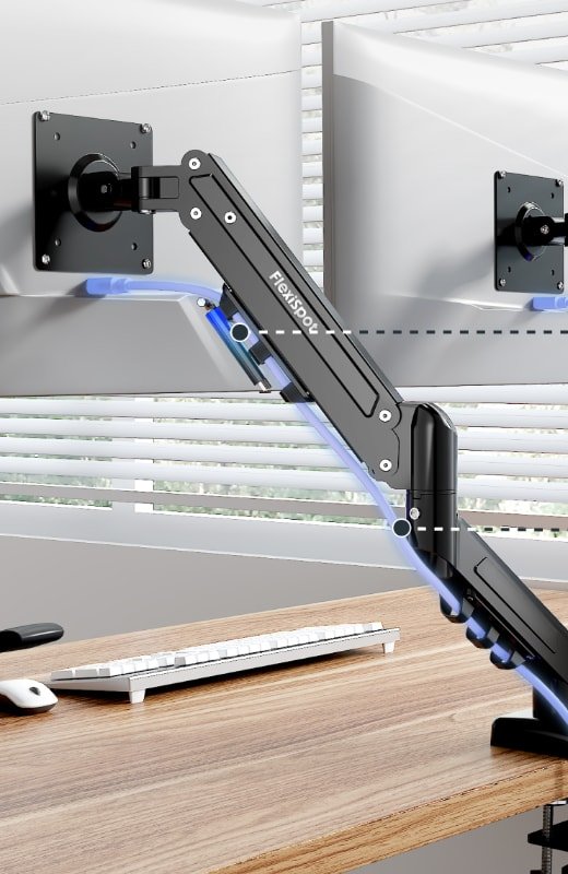 Cables guiados por dentro del brazo F5 doble