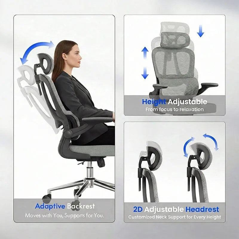 Respaldo adaptable y reposacabezas ajustable 2D